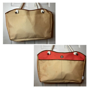 Women's Fivesse Tote Bag Large Beige & Coral